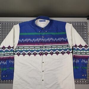 Vintage Alamosa Shirt XL 90s Brushpopper Style Aztec Western Cowboy Heavyweight